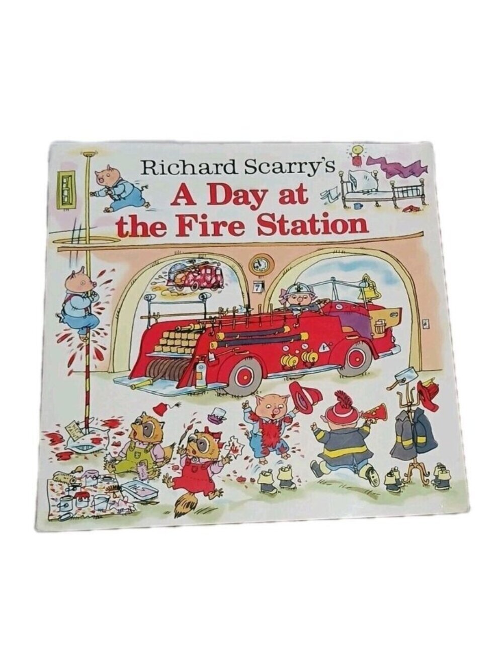 Vintage A Day at the Fire Station by Richard Scarry Good Condition